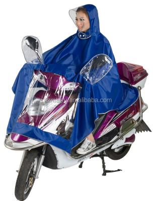 China Hidden sewn in hood scooter waterproof adult electromobile poncho with plastic rain cap for sale