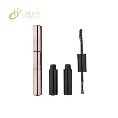 China Rose Gold 7.5ml Empty Round Double Cosmetic Aluminum Eyelash Sided Double Comb Mascara Container Bottle Wand Tube for sale