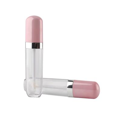 China HUAYI Logo Private Label Lip Gloss Containers Cosmetic Transparent Custom White Top Empty Tubes Brush Tip With Magic Wands Brush Applicator for sale