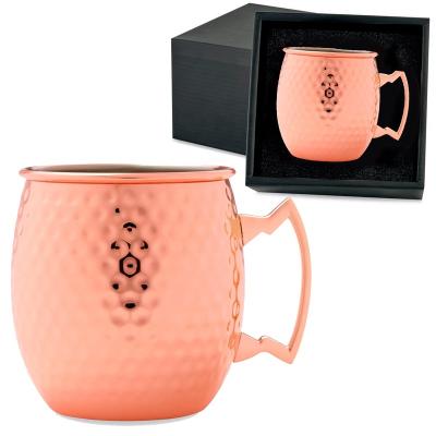 China Viable Hammered Copper Mug Moscow Mule Mugs Stainless Steel-Copper Plated Travel Mug Beer Mug 18.7oz (550ml) for sale