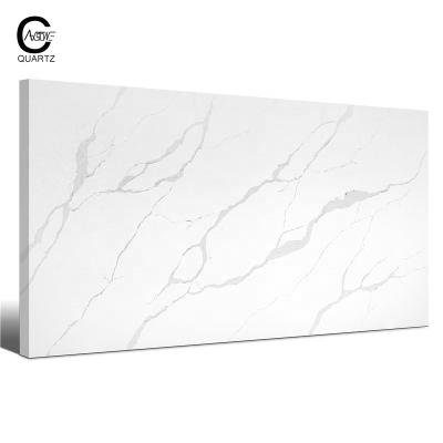 Cina CAXSTONE Factory Polished Calacatta Quartz Stone Vein Calacatta Quartz Countertops Slabs White Big Slab in vendita