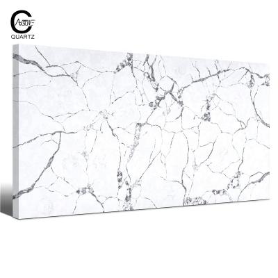 China Caxstone Artificial Quartz Stone Sheet White Calcatta Quartz Slabs for Hotel for sale