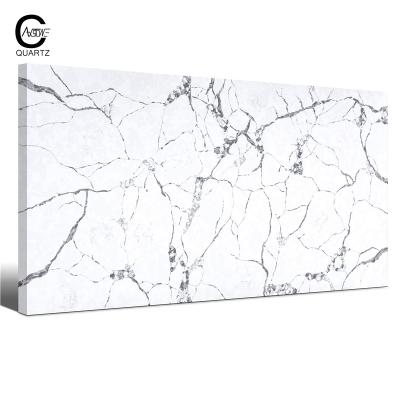 Cina CAXSTONE Artificial Quartz Stone White With Lines Slabs For Kitchen Tops Countertops in vendita