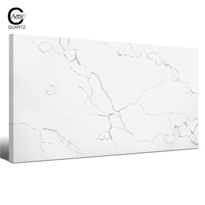 China Caxstone Artificial Stone Kitchen Countertop Polished White Big Slab 93% Natural Quartz Venus White Te koop