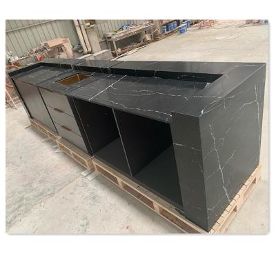 중국 Bar counter quartz stone work top marble look Calacatta gold slacs for building 판매용