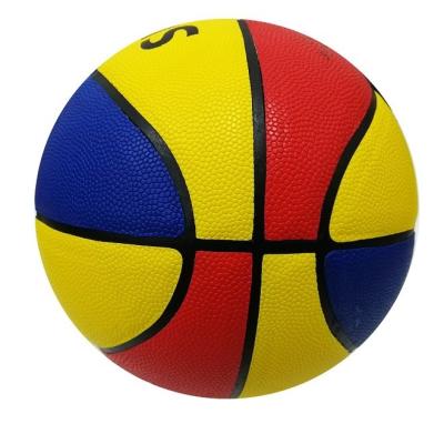 China Bright Color Good Quality Directly Deflated Ball 8 Panels Rubber Mixed Colors Kids Basketball Size 6 Outdoor Child Basketball for sale