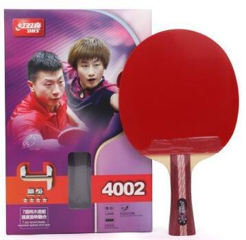 China DHS Double Happiness 4 Star 4002 Stroke 4006 Horizontal Vertical Stroke Double Sided Reverse Rubber Table Tennis Racket 156*150mm for sale