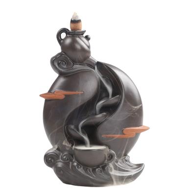 China Handcrafted ready to ship ceramic incense backflow burner holder for sale