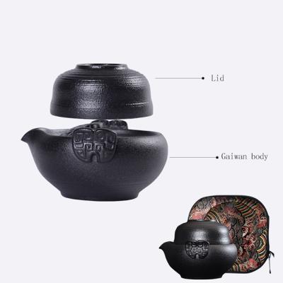 China Sustainable Ready To Ship Travel Ceramic Portable Tea Set With Bag Personal Tea Set for sale