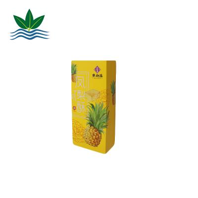 China Recyclable Custom Yellow Drawer Gift Pineapple Cake Food Box Small Gift Announcement Box With Logo for sale