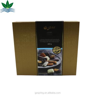 China Recycled Materials Luxury Gift Announcement Box Gold Chocolate Paper Packaging Box for sale