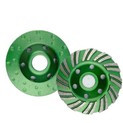 China Long Life Masonry Granite Marble Diamond Cup Grinding Wheel Double Row Green Concrete Polishing Tool for sale