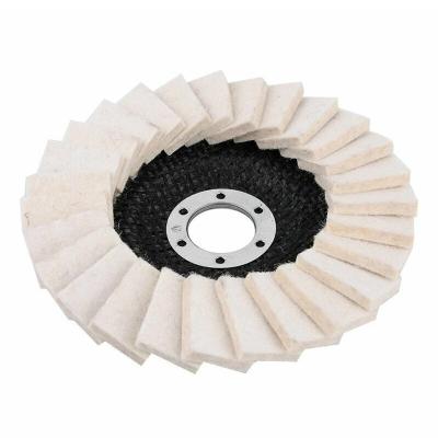 China High Quality 125mm Wheel Polishing Wheel Flap Wool Felt Polishing Disc For Angle Grinder for sale