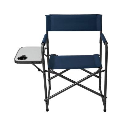 China Hot Sale OEM Modern Design Portable Extra Wide Makeup Artist Folding Chair Chair With Side Metal Table Modern Outdoor Metal Table for sale