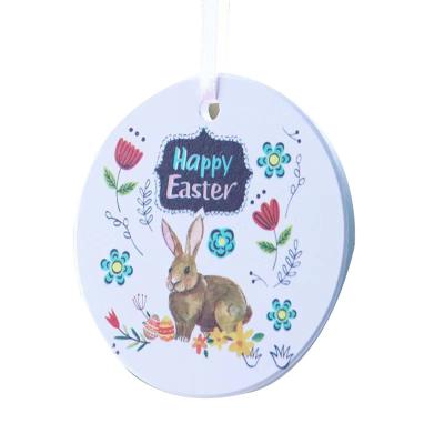 China Customized 2021 Design 7.6cm Ceramic Tree Ornaments Ceramic Hanging Decoration for sale