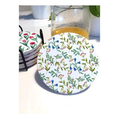 China Viable New Design Around Ceramic Tea Coaster Coffee Coaster Ex-factory Price for sale