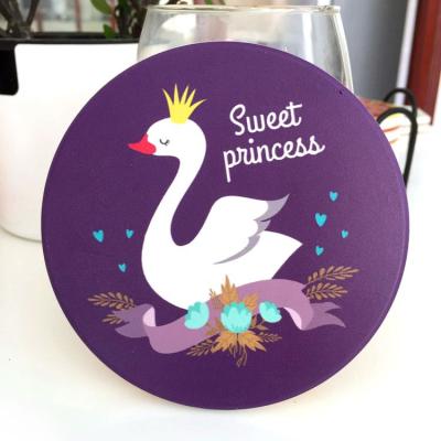 China Financial Institutions Ceramic Coaster With Cork Absorbent Back Tea Coaster With Bracket Ex-factory Price for sale