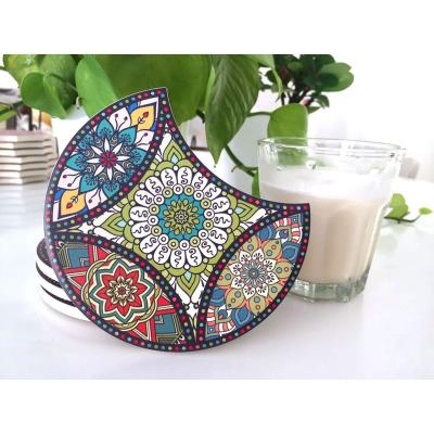 China Custom Made Absorbent Coaster Viable Hot Selling Ceramic Coaster Home Decoration Jigsaw Coaster For Different Beverage Mugs for sale