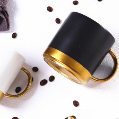 China New Style Modern Gold Luxury Mugs Set With Coaster Gift Set for sale