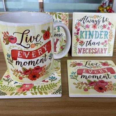 China Dishwasher Safe Wholesale Ceramic Mug 11oz White Sublimation Custom Mug And Coaster For Sublimation for sale