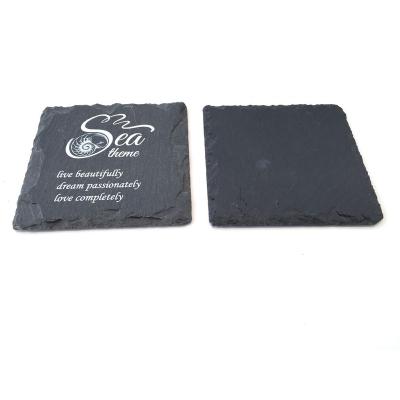 China Sustainable Natural Square Slate Coaster Set Slate Coaster Wholesale for sale