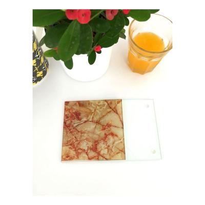 China Sustainable Hot Sale Custom Square Glass Coaster Transparent Coaster for sale