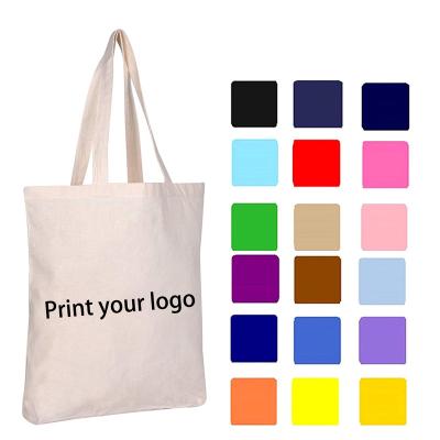 China Wholesale Colorful Custom Handled Designer Ladies Shoulder Recycled Cotton Canvas Shopping Tote Bag With Logo for sale