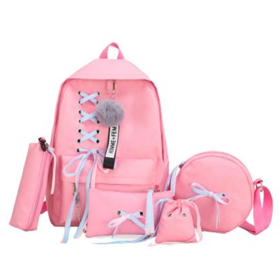 China New 2021 Fashionable Anti-theft Solid Color Boys Girls Travel Backpack Set Bags Children School Bag For Teenager for sale