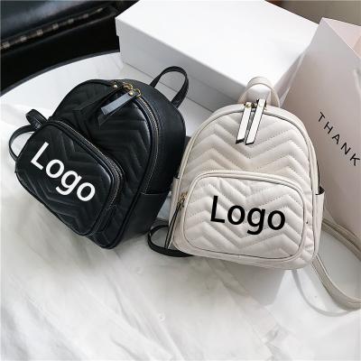 China Portable High Quality Waterproof Custom Logo Mini PU Leather Women Backpacks Bag for sale