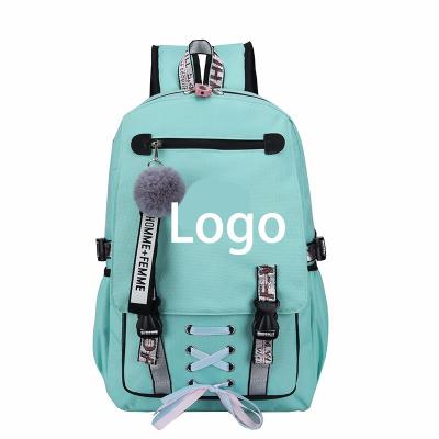 China With USB School Bags Large Capacity Teenage Laptop Backpack With USB Charging Port for sale