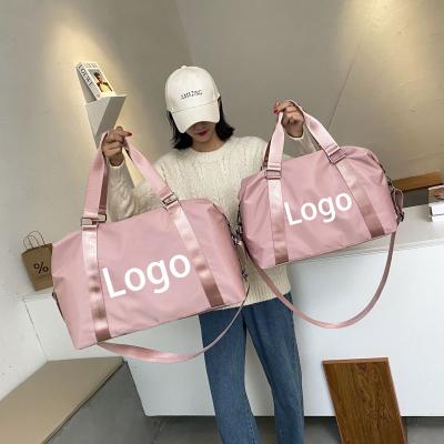 China Custom small large capacity polyester pink travel duffle gym fitness swimming bags for girl for sale