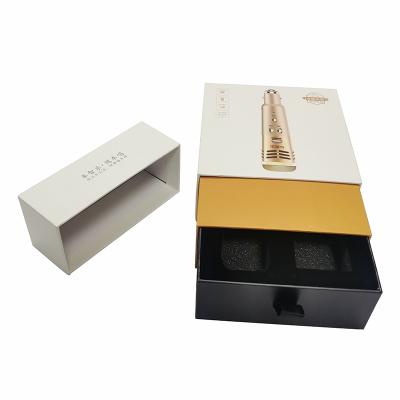 China Recycled Materials Custom Luxury Gift Cardboard Packaging Sliding Drawer Box With Ribbon for sale