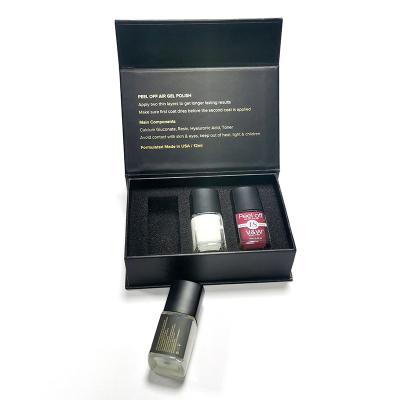 China Flip/empty luxury paper gel nail care bottle set box set empty nail polish packaging box drawer base/cover for sale