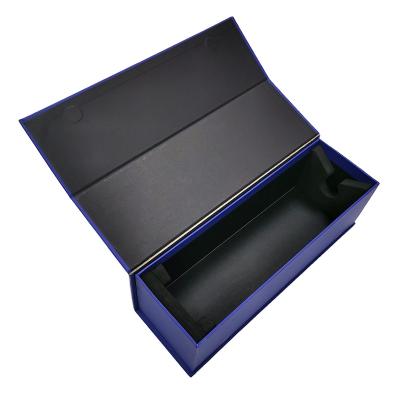 China Recyclable Custom Logo Printing Black Flip Top Lid Color Open Boxes With Magnetic Hook With Sponge EVA Insert Holder For Product Packing for sale