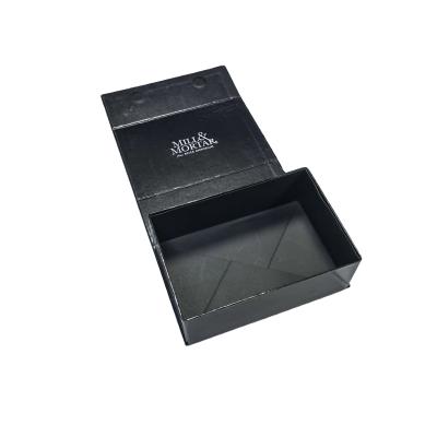 China Biodegradable Black Collapsible Gift Box Lid Flat Pack Magnetic Save Shipping Cost for sale