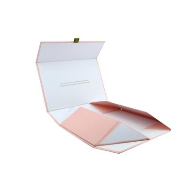 China Recycled Materials Custom Printed Luxury Pink Paper Cardboard Magnetic Closure Folding Apparel Shoe Gift Packaging Box With Logo for sale