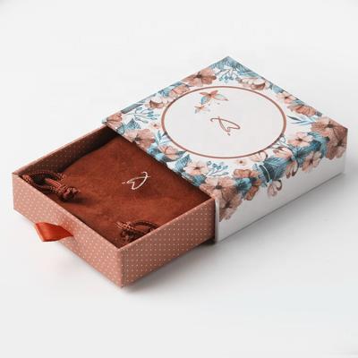 China 2021 Recyclable Hot Sale Jewelry Gift Boxes Drawer With Jewelry Bag for sale