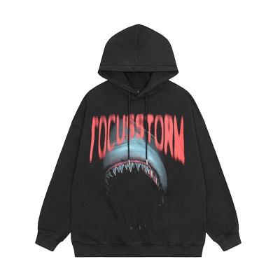 China Custom Boxy Oversized Terry Hoodies Men DTG Printing Pullover QINH044 French Pullover Hoodie Fit Hoodie for sale