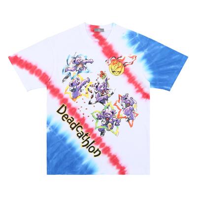 China Wholesale Anti-wrinkle QINT056 cotton tie dye oversized t-shirts custom vintage logo printing slim fit plus size men's t-shirts for sale