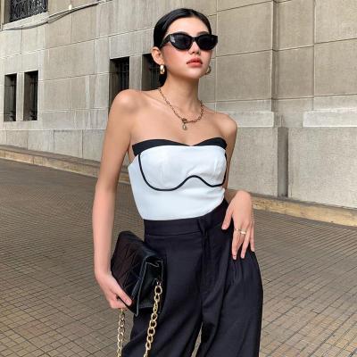 China CT51 Collision QUICK DRY sexy backless color steel ring tops slim street fashion crop tops for women for sale