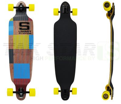 China Professional Slant Style Long Board 8 Ply100% Canadian Maple Skateboard Wholesale Drop Down Maple Longboard for sale