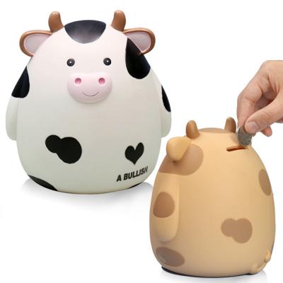 China Cute Piggy Bank Desktop Ornaments Cartoon Calf Creative Children's Gift Piggy Bank Advertising Gift Elude Glue Piggy Bank for sale