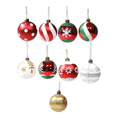 China Wholesale 6cm Painted Christmas Ball Plastic Electroplating Christmas Ball Tree Ornaments Soft Hand Painted Christmas Ball Decoration for sale