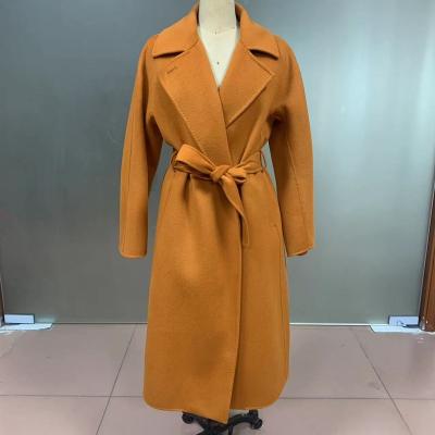 China 2023 Women's Wool Mm Cashmere Long Coat 100% Breathable Luxury Elegant Classic Style Long Coat for sale