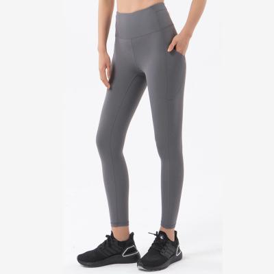 China CK914 Breathable Fitness Lulu Naked Feeling Yoga Leggings With Side Pockets High Waist Workout Tights Yoga Gym Gaiters For Women for sale