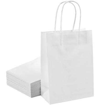 China Handmade Customization White Kraft Paper Shopping Bags for sale