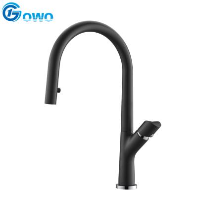 China Modern Matt Black Color Latent Brass Kitchen Spray Hot And Cold Mixer Tap for sale