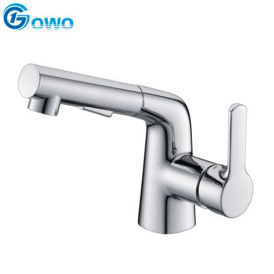 China Modern Bathroom Use Zinc Alloy Material Wash Water Pull Out Basin Faucet for sale