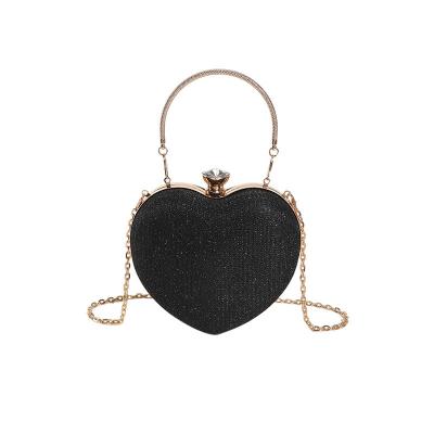 China Fashion DH Latest Popular Peach Heart Handbags Luxury Diamond Bags Purses For Female Crossbody Bags Tote Bag For The Party for sale