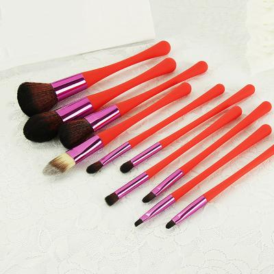 China Angular Blush Princess Rose New Fashion Private Label Resin Handle High Quality Red Makeup Brush Set 10pcs for sale